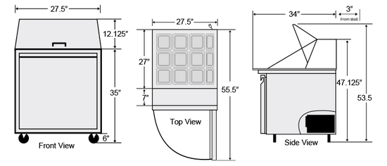 BST-27-12 | Bison One Door Mega Top Sandwich Unit