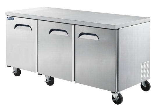 72" 3 door undercounter refrigerator