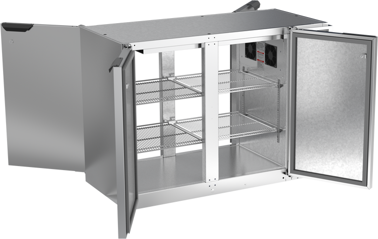 BB48HC-1-F-PT-S | 48" Solid Doors Food Rated Pass-thru Back Bar in Stainless Steel