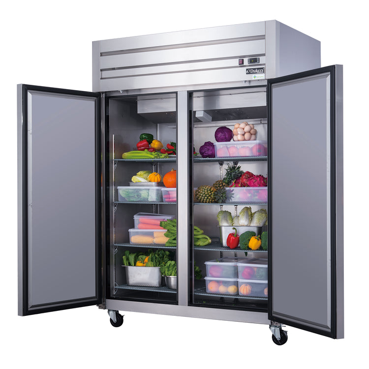 Dukers - D55AR Commercial 2-Door Top Mount Refrigerator in Stainless Steel