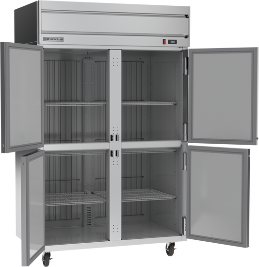 HRP2HC-1HS | Horizon Top Mount Half Solid Double Door Reach-In Refrigerator