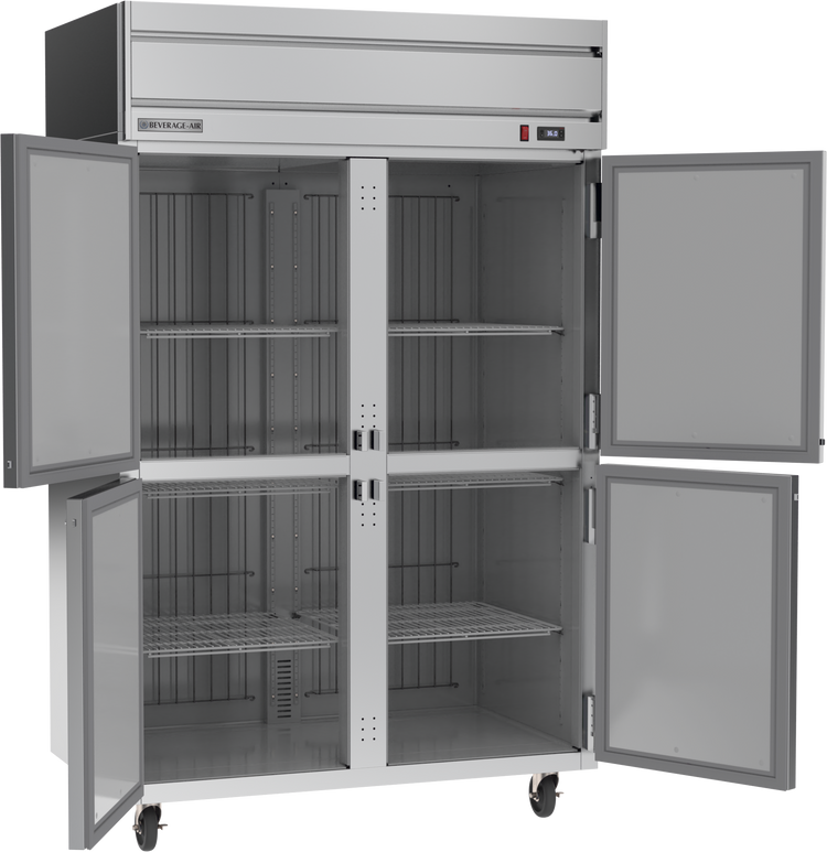 HRP2HC-1HS | Horizon Top Mount Half Solid Double Door Reach-In Refrigerator