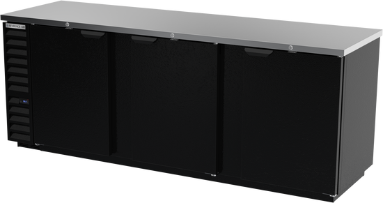 BB94HC-1-B | 94" Solid Doors Back Bar in Black