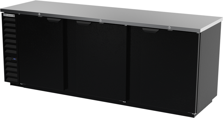 BB94HC-1-B | 94" Solid Doors Back Bar in Black