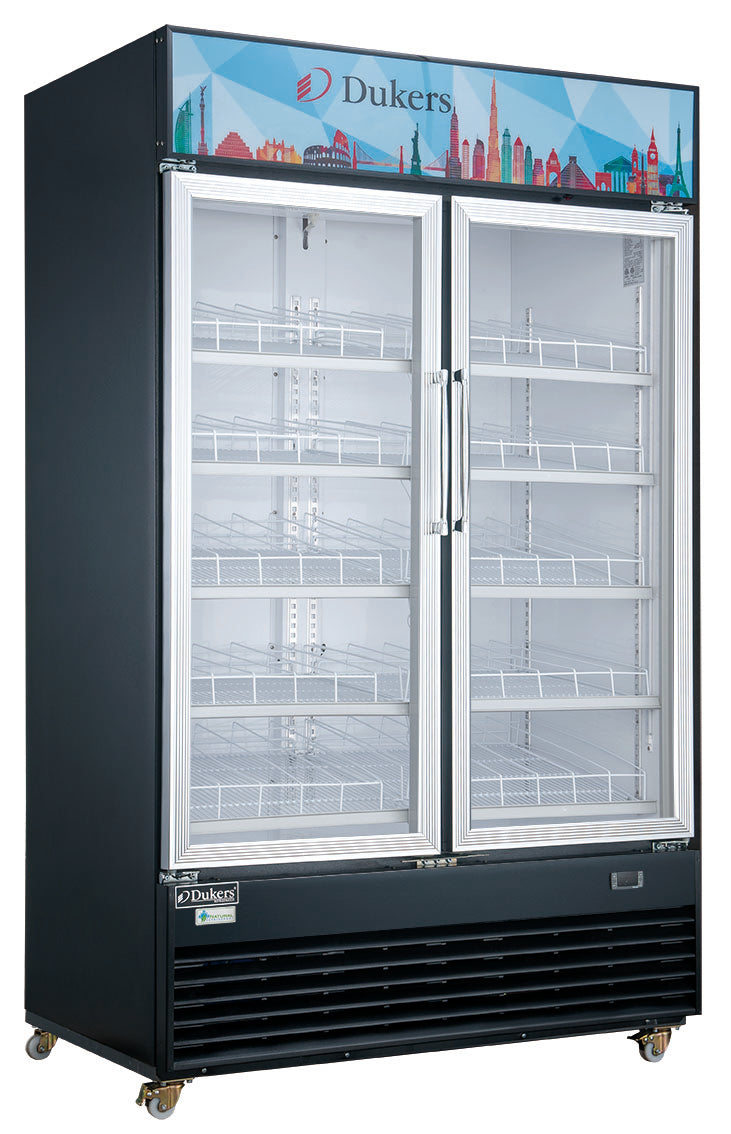 Dukers - DSM-41R Commercial Glass Swing 2-Door Merchandiser Refrigerator