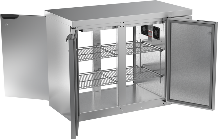 BB48HC-1-F-PT-S-27 | 48" Solid Doors Food Rated Pass-thru Back Bar in Stainless Steel with SS Top