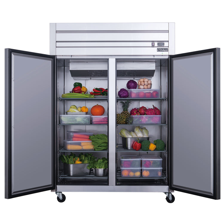 Dukers - D55AR Commercial 2-Door Top Mount Refrigerator in Stainless Steel