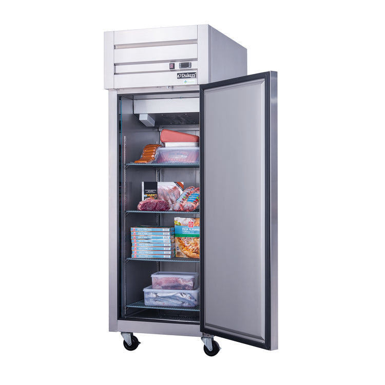 Dukers - D28AF Commercial Single Door Top Mount Freezer in Stainless Steel