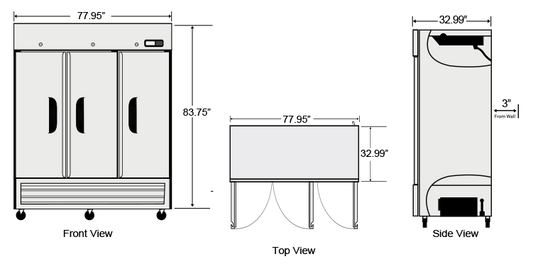 ARF-72 | 3 Door Reach-In Freezer