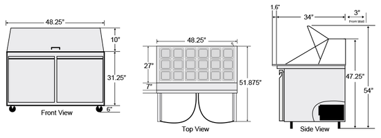 BST-48-18 | Bison Two Door Mega Top Sandiwch Unit