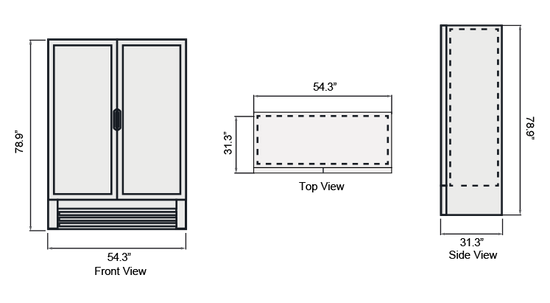 AGF-43 |  Double Door Glass Merchandiser Freezer 43 cu. Ft.