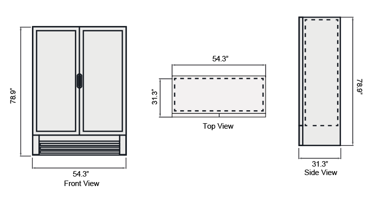 AGF-43 |  Double Door Glass Merchandiser Freezer 43 cu. Ft.