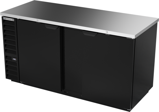 BB68HC-1-B | 68" Solid Doors Back Bar in Black