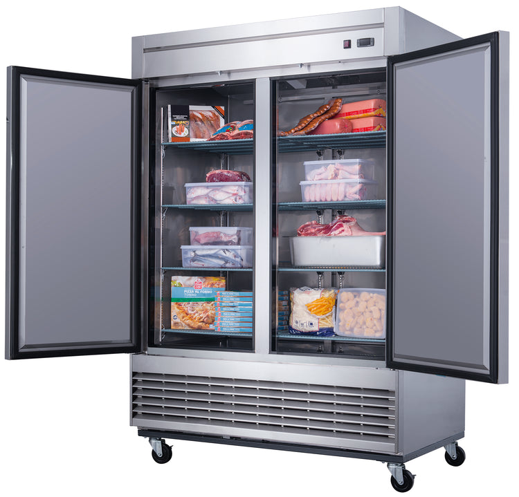 Dukers - D55F 2-Door Commercial Freezer in Stainless Steel