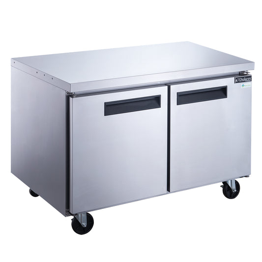 Dukers DUC60F Commercial 2-Door Undercounter Freezer in Stainless Steel