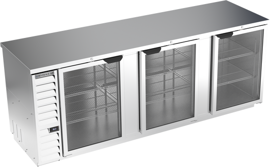 BB94HC-1-G-S | 94" Glass Doors Back Bar in Stainless Steel