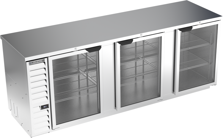 BB94HC-1-G-S | 94" Glass Doors Back Bar in Stainless Steel