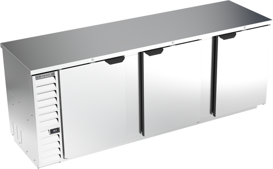 BB94HC-1-S | 94" Solid Doors Back Bar in Stainless Steel