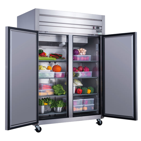 Dukers - D55AR Commercial 2-Door Top Mount Refrigerator in Stainless Steel