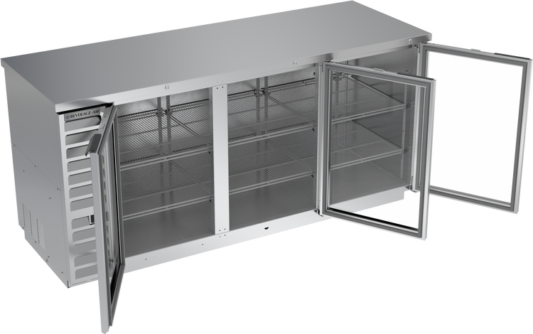 BB78HC-1-G-S | 78" Glass Doors Back Bar in Stainless Steel