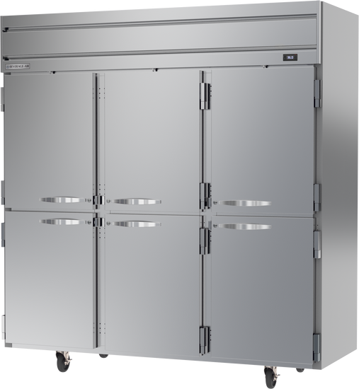 HRS3HC-1HS | Horizon Top Mount Half Solid Triple Door Reach-In Refrigerator