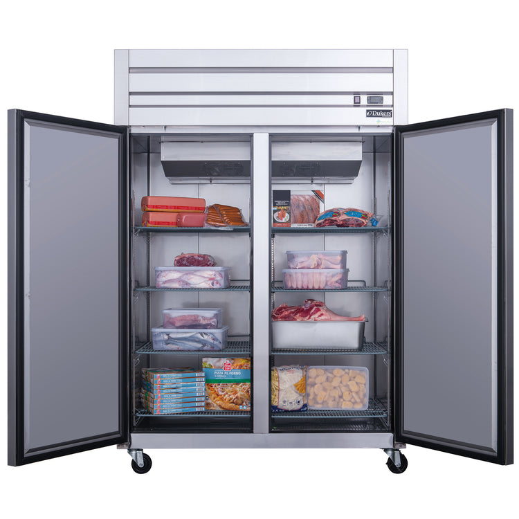 Dukers D55AF Commercial 2-Door Freezer in Stainless Steel