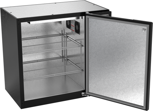 BB36HC-1-F-B | 36" Solid Door Food Rated Back Bar in Black