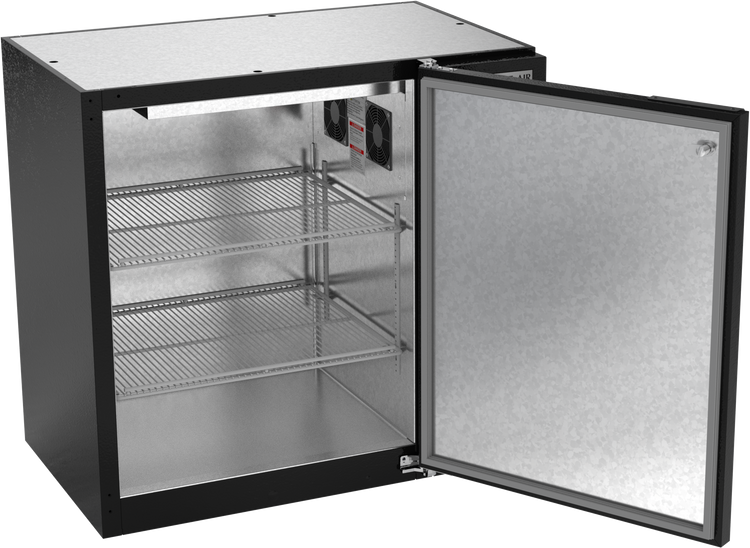 BB36HC-1-F-B | 36" Solid Door Food Rated Back Bar in Black