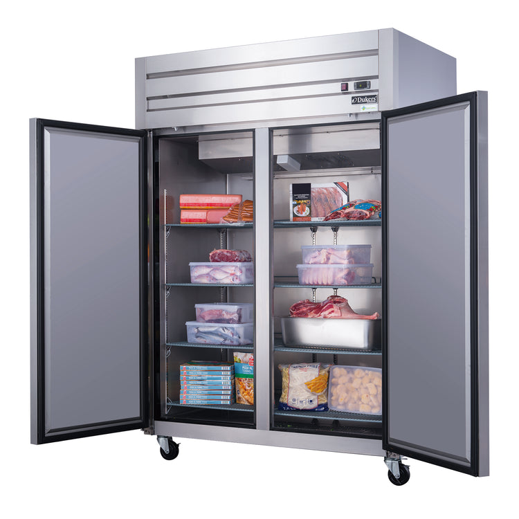 Dukers D55AF Commercial 2-Door Freezer in Stainless Steel