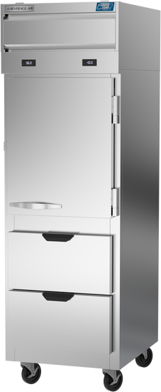 CT12-12HC-1HSD | Cross Temp Series Half Solid Door with Drawers Reach-In Refrigerator/Freezer