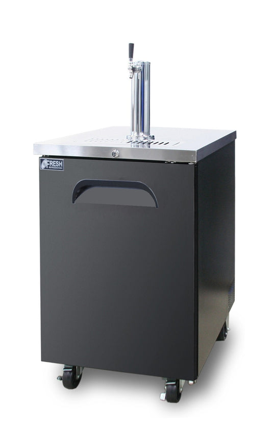 1 Door Keg cooler, Black Finish Exterior, (1) 1/2 Barrel Capacity, 23-1/2" W x 31-1/4" D  