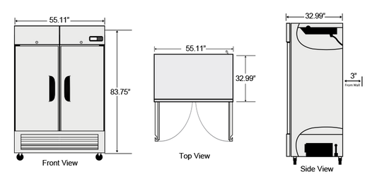 ARF-49 | 2 Door Reach-In Freezer