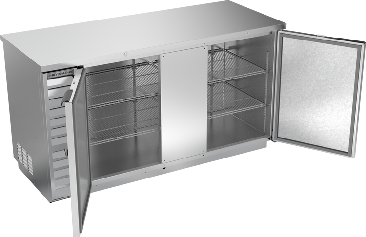 BB68HC-1-F-S | 68" Solid Doors Food Rated Back Bar in Stainless Steel