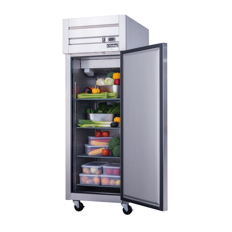 Dukers - D28AR Commercial Single Door Top Mount Refrigerator in Stainless Steel