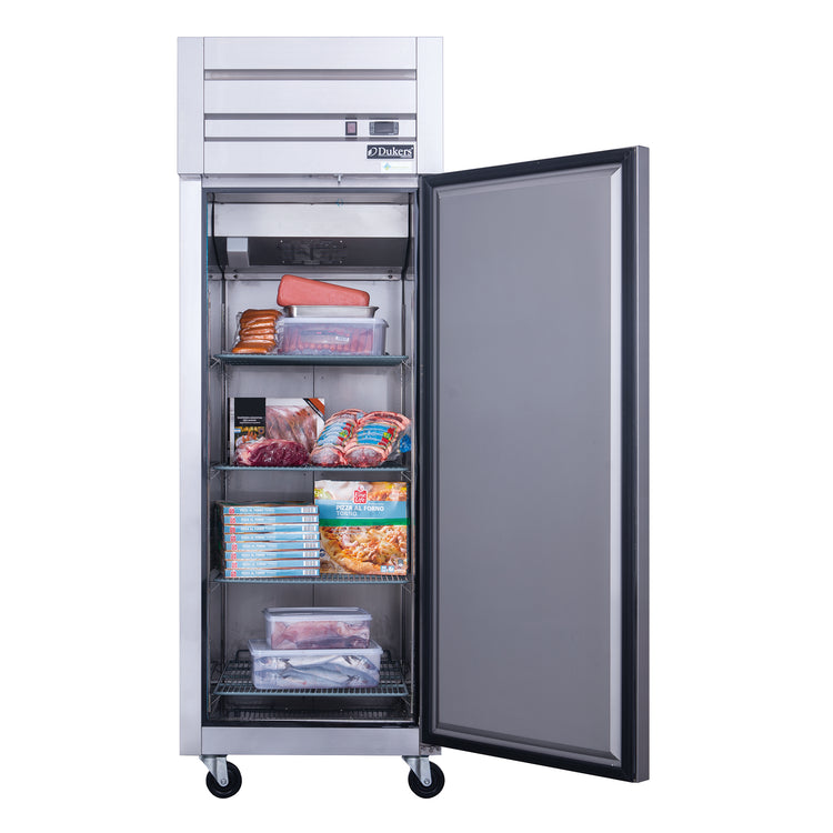 Dukers - D28AF Commercial Single Door Top Mount Freezer in Stainless Steel