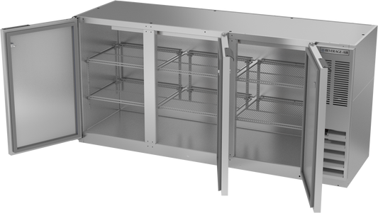 BB72HC-1-F-S | 72" Solid Doors Food Rated Back Bar in Stainless Steel