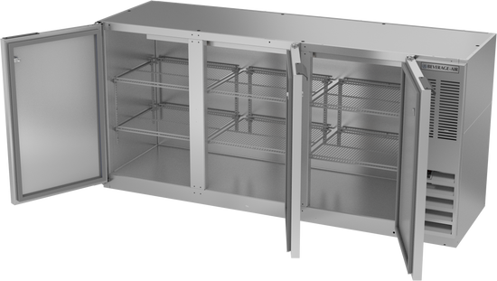 BB72HC-1-F-S | 72" Solid Doors Food Rated Back Bar in Stainless Steel