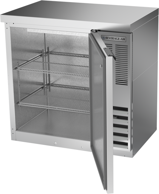 BB36HC-1-F-S-27 | 36" Solid Door Food Rated Back Bar in Stainless Steel with SS Top