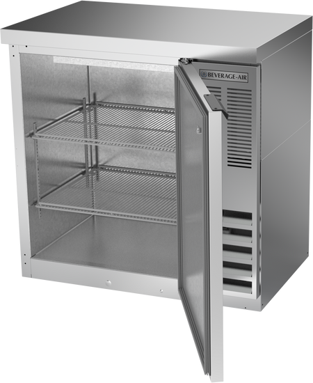 BB36HC-1-F-S-27 | 36" Solid Door Food Rated Back Bar in Stainless Steel with SS Top