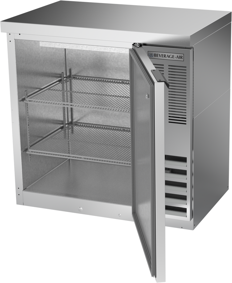 BB36HC-1-F-S-27 | 36" Solid Door Food Rated Back Bar in Stainless Steel with SS Top