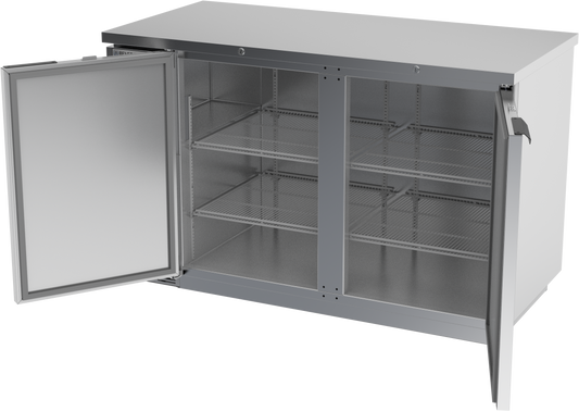 BB58HC-1-F-S | 58" Solid Doors Food Rated Back Bar in Stainless Steel