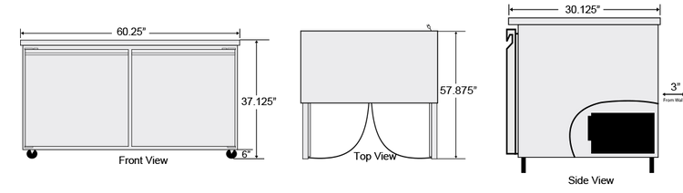 BUF-60 | Bison Two Door Underocunter Freezer