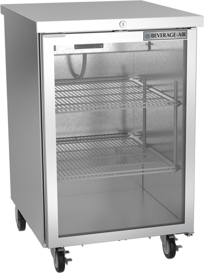 BB24HC-1-FG-S | 24" Glass Door Food Rated Back Bar in Stainless Steel