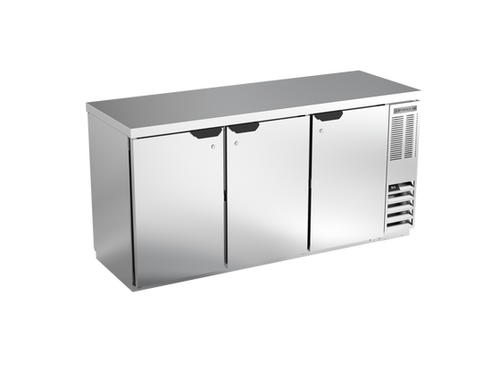 BB72HC-1-PT-S-27 | 72" Solid Doors Pass-thru Back Bar in Stainless Steel with SS Top