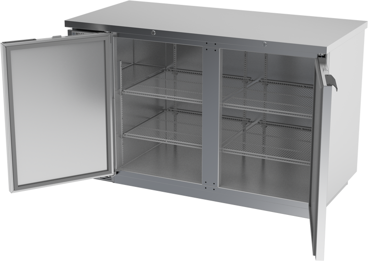 BB58HC-1-S | 58" Solid Doors Back Bar in Stainless Steel