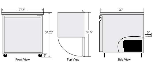 BUR-27 | Bison One Door Undercounter Cooler