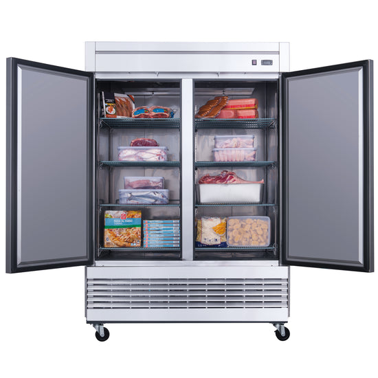 Dukers D55F Commercial 2-Door Freezer in Stainless Steel