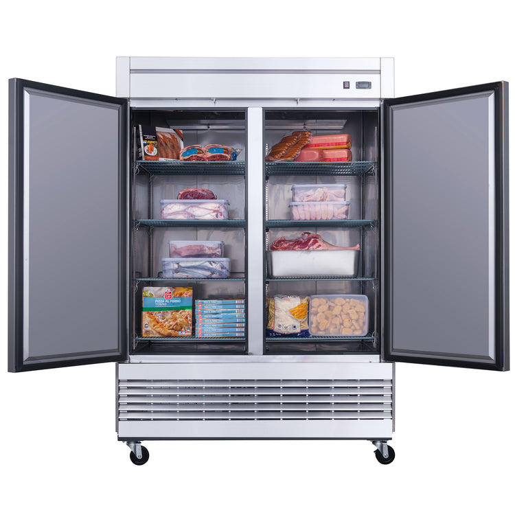 Dukers D55F Commercial 2-Door Freezer in Stainless Steel