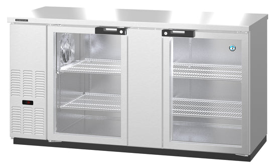 BB69-G-S, Stainless Steel Back Bar Refrigerator, Two Section with Lockable Glass Doors