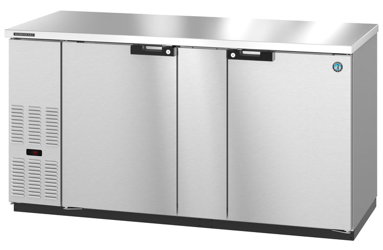 BB69-S, Stainless Steel Back Bar Refrigerator, Two Section with Lockable Solid Doors